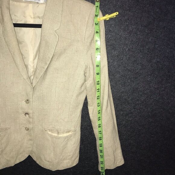 Diane Von Furstenberg Blazer Size 4 100% Silk Beige Tan Vintage Women's *flaws - Picture 13 of 14